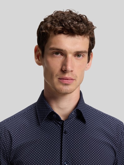 BOSS Slim Fit Businesshemd mit Allover-Muster Modell 'P-Hank-kent-C1-222' Marine 3
