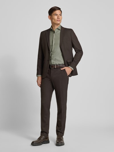 Profuomo Slim fit zakelijk overhemd met haaikraag Groen - 1