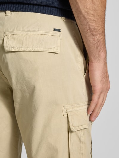 Lerros Korte regular fit cargobroek met riem Beige - 3