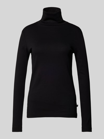 QS Longsleeve mit geripptem Rundhalsausschnitt Modell 'Rolli' Black 2