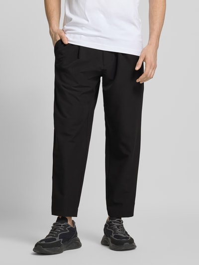 BOSS Green Relaxed Fit Bundfaltenhose mit elastischem Bund Black 4