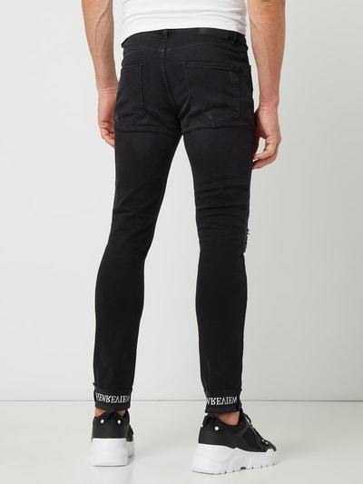 REVIEW Skinny jeans met stretch Zwart - 5