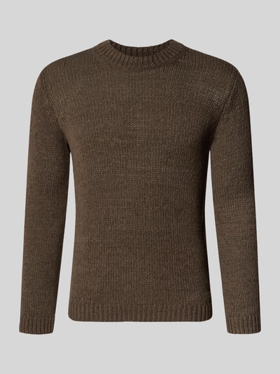 Marc O'Polo Regular Fit Strickpullover aus Baumwoll-Mix Dunkelbraun 2