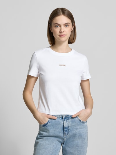 Calvin Klein Jeans Regular Fit T-Shirt mit Label-Patch Weiss 4