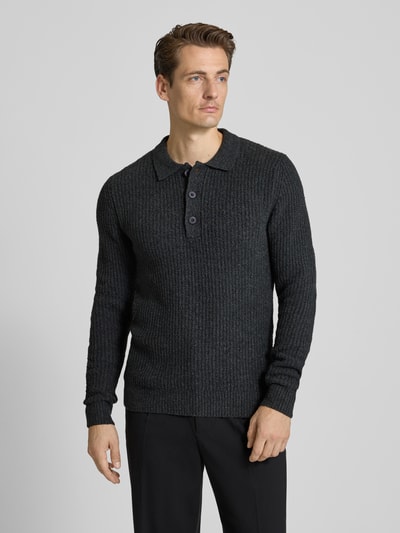 Casual Friday Strickpullover mit Polokragen Modell 'GAHN' Mittelgrau Melange 4