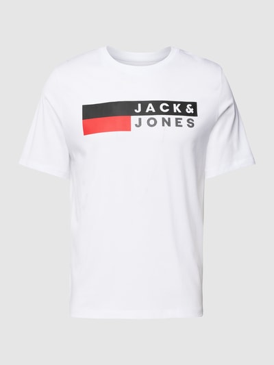 Jack & Jones T-Shirt mit Label-Print Modell 'CORP' Weiss 2