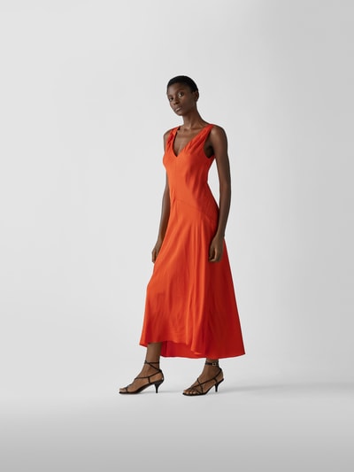 Frame Maxikleid mit V-Ausschnitt Orange 4