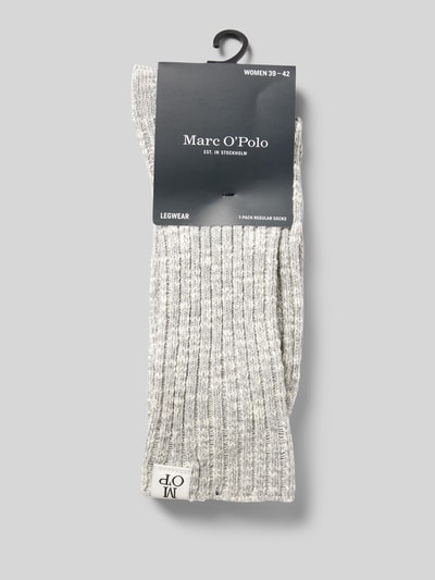 Marc O'Polo Socken mit Label-Detail Modell 'Henriette' Hellgrau Melange 3