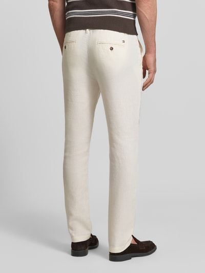 Tommy Hilfiger Regular Fit Leinenhose mit Logo-Stitching Modell 'Denton' Kitt 5