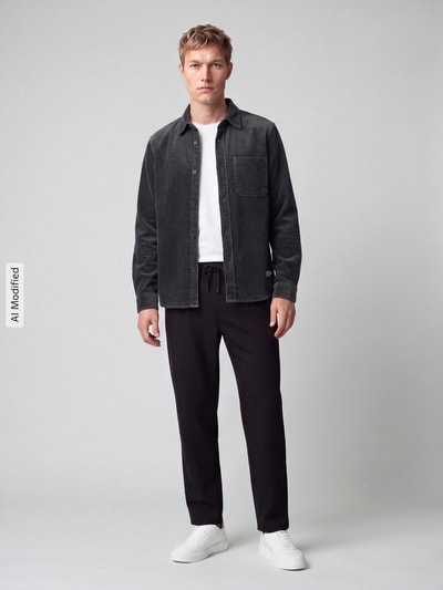 Marc O'Polo DENIM Hemdjacke mit Brusttasche Graphit 1