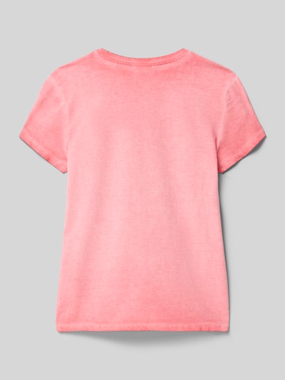 Produktfoto, Kinder T-Shirt Regular Fit T-Shirt aus reiner Baumwolle von s.Oliver RED LABEL in Rosa, glatter Stoff, schlichte Form, Rückansicht.