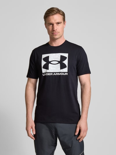 Under Armour Boxy fit T-shirt met labelprint Zwart - 4