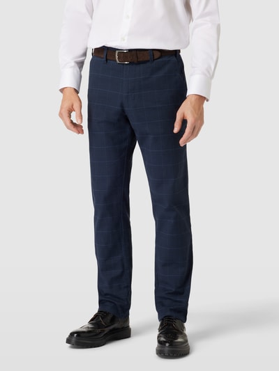 Christian Berg Men Stoffen broek met ruitmotief Marineblauw - 4