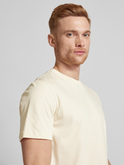 BOSS T-shirt met labelprint, model 'Thompson' Offwhite - 3