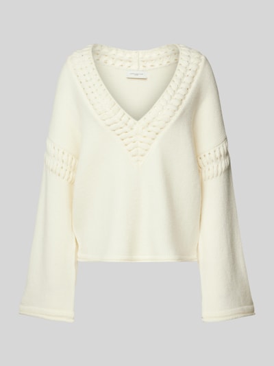 Copenhagen Muse Oversized gebreide pullover met V-hals, model 'YARI' Offwhite - 2