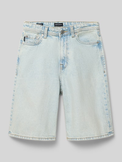 Productfoto, Extra Baggy Fit Jeansshorts met steekzakken van Jack & Jones, lichtblauw, katoen-wol mix, used-look, maat 140.