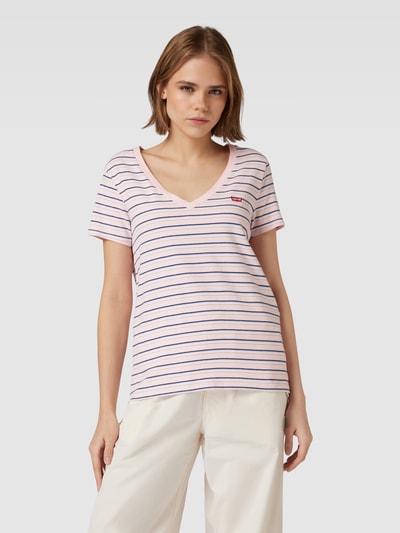 Levi's® T-shirt met streepmotief Oudroze - 4