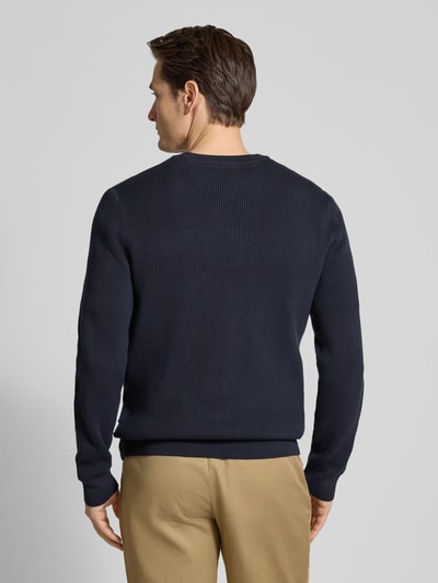 Lindbergh Relaxed Fit Strickpullover mit Rundhalsausschnitt Marine 5