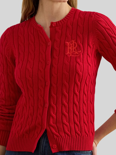 Lauren Ralph Lauren Slim Fit Strickjacke aus reiner Baumwolle Rot 3