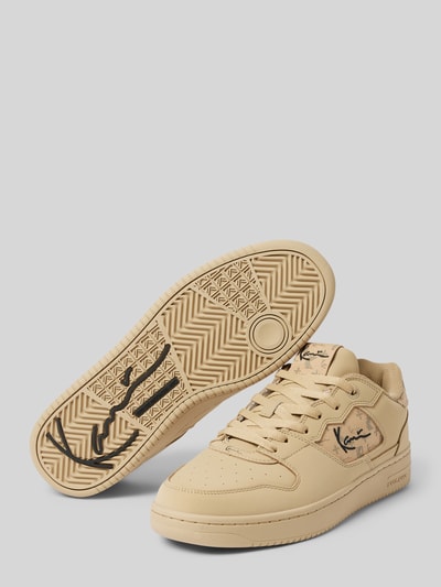 KARL KANI Ledersneaker mit Label-Stitching Beige 4