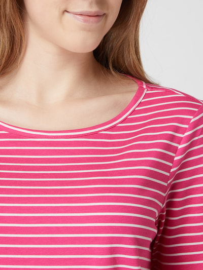 Montego Shirt mit Streifenmuster   Neon Pink 3