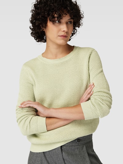 Vila Gebreide pullover met ronde hals, model 'Viril' Rietgroen - 3