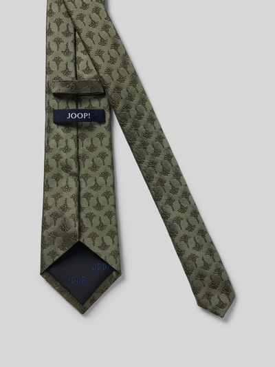 Produktfoto, Krawatte aus Seide im Allover-Look (8 cm) von JOOP! Collection, olivfarben, klassisch, feine Struktur, Label-Detail, 8 cm Breite