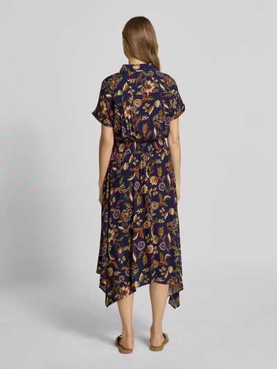 Apricot Midikleid aus Viskose mit Eingrifftaschen Marine 5