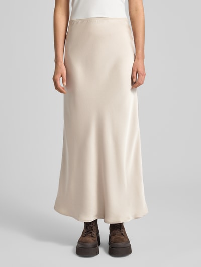 Neo Noir Midirok van satijn met elastische band, model 'URA' Ecru - 4