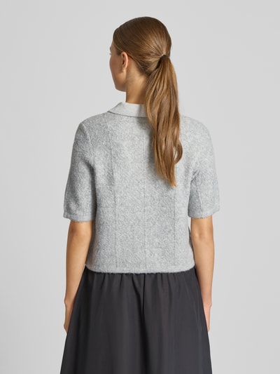 Vero Moda Regular Fit Strickjacke mit Schmuckknöpfen Modell 'DIANA' Hellgrau Melange 5