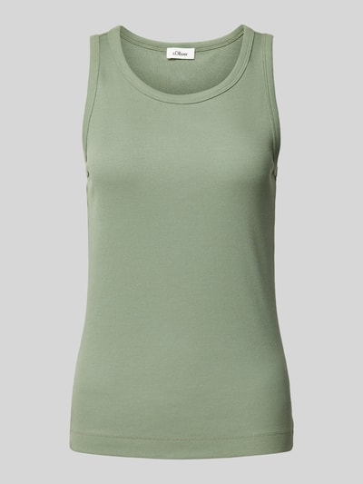 s.Oliver RED LABEL Slim Fit Tank Top aus Viskose-Mix mit Rippstruktur Khaki 1