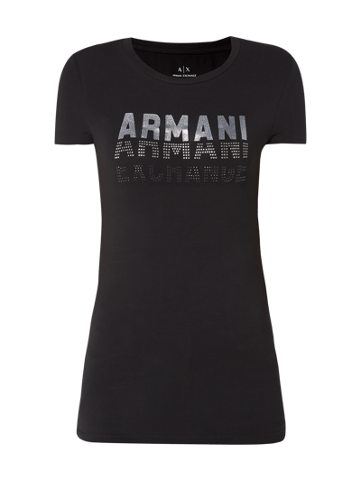 ARMANI EXCHANGE T-shirt zdobiony kamieniami Czarny 2