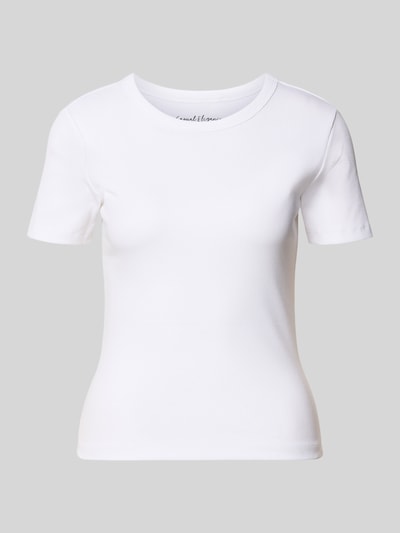 Productfoto, Slim Fit T-shirt uit bio-baumwoll-mix Model 'VAL LIFE' van ONLY, look: effen kleuren, ronde hals, korte mouw, ribstructuur