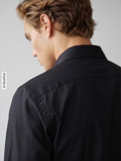 OLYMP Level 5 Body Koszula biznesowa o kroju slim fit z mieszanki bawełny Czarny 3