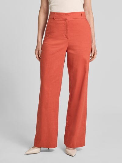 Jake*s Collection Straight leg stoffen broek met steekzakken Roestrood - 4