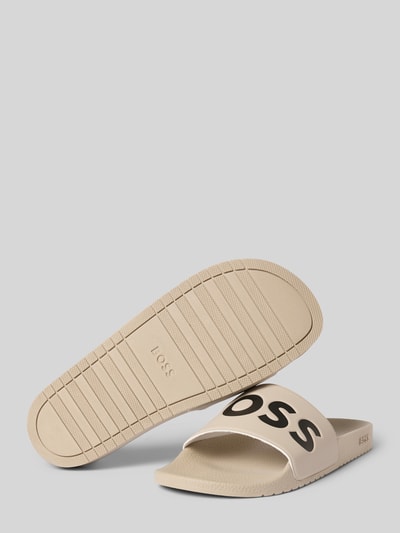 BOSS Slides mit Label-Print Modell 'Aryeh' Beige 4
