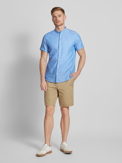 Jack & Jones Premium Vrijetijdsoverhemd met maokraag, model 'MAZE' Bleu - 1