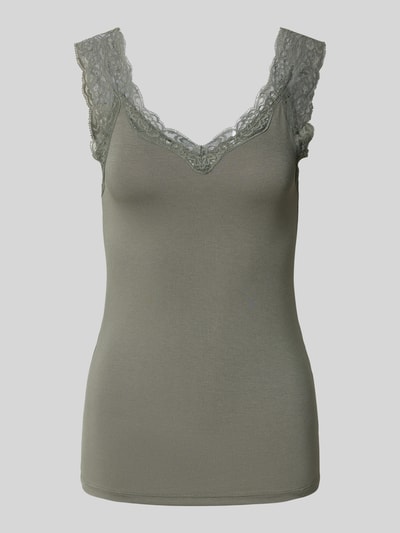 Pieces Slim fit tanktop van viscosemix, model 'BARBERA' Middengrijs - 2