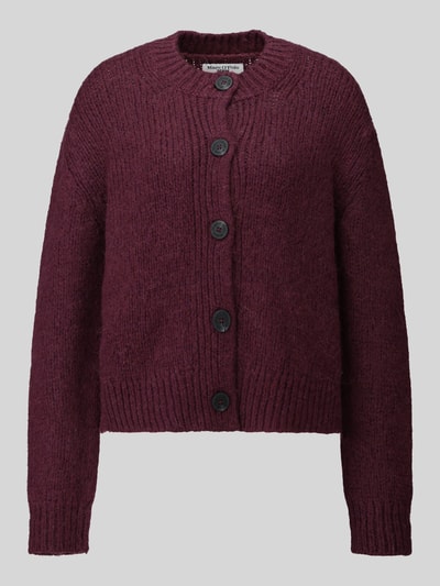 Marc O'Polo DENIM Regular Fit Strickjacke aus Schurwoll-Mix mit Alpaka-Anteil Bordeaux 2