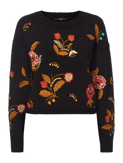 Guess Pullover mit floralen Stickereien Black 2