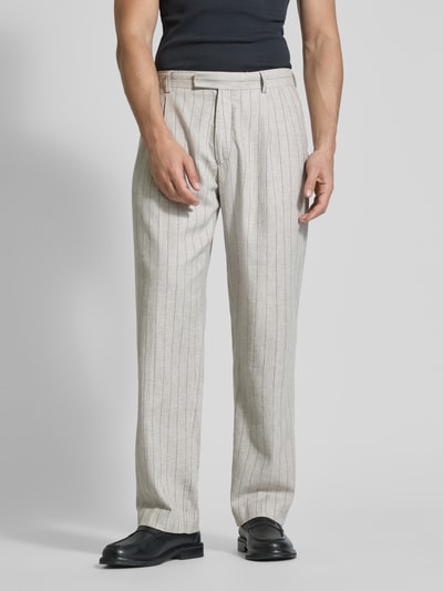 SELECTED HOMME Regular Fit Leinenhose mit Bundfalten Hellbraun 4