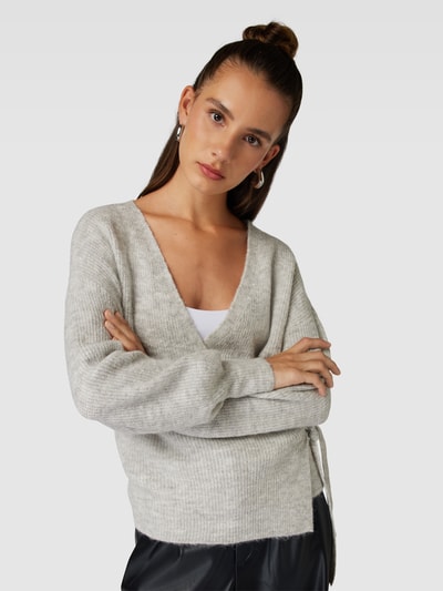 PIECES Cardigan in Wickel-Optik Modell 'ELLEN' Hellgrau Melange 3