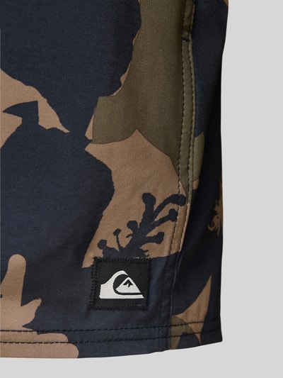 Quiksilver Zwembroek met klepzak aan de achterkant, model 'SURFSILK' Olijfgroen - 2