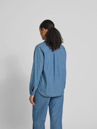 Juvia Hemdbluse mit Brusttasche Jeansblau 5