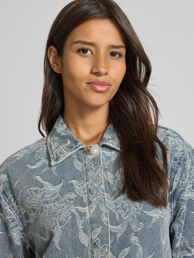 YAS Jeansjurk in minilengte met 1/2-mouwen, model 'FLAMERA' Jeansblauw - 3