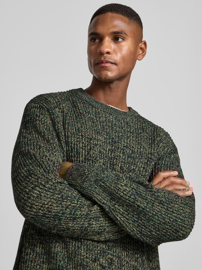 SELECTED HOMME Relaxed Fit Pullover aus reiner Baumwolle Modell 'TILUM' Dunkelgruen Melange 3