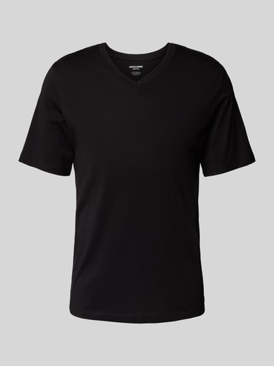 Jack & Jones T-Shirt mit V-Ausschnitt Modell 'ORGANIC BASIC' Black 1