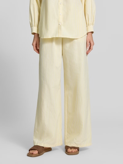 VILLA SOPHIE Wide Leg Stoffhose aus Baumwoll-Mix Modell 'STELLA' Hellgelb 4