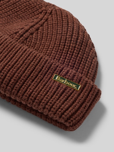 Barbour Beanie aus Baumwoll-Woll-Mix Mittelbraun 2