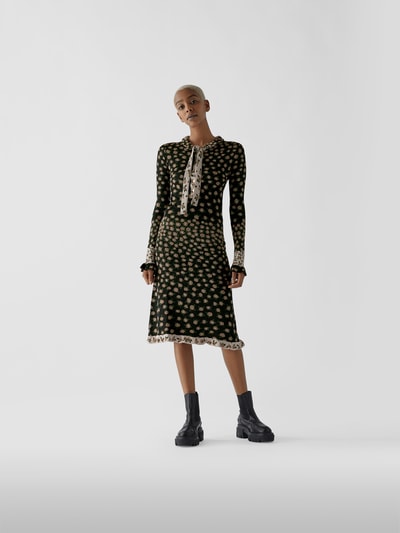 Paco Rabanne Midikleid mit Schluppe Schwarz 1